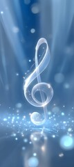 Poster - A musical note is floating in the air