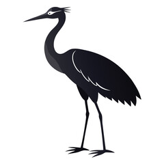 Aufkleber - Elegant crane bird silhouette in flight a graceful avian symbol of longevity and good fortune isolated on white background