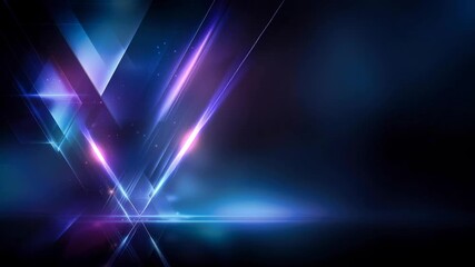 Poster - Abstract technology background with geometric shapes and neon lights