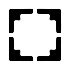 Poster - Abstract black square corners creating a minimalistic frame on a white background