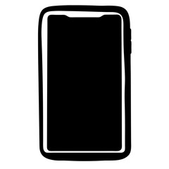 Poster - Stylized Monochrome Smartphone Illustration with Rounded Edges and Modern Design Elements