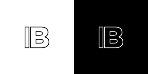 Aufkleber - Letter I and B, IB logo design template. Minimal monogram initial based logotype.