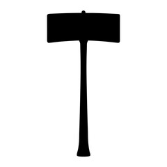 Poster - Black silhouette of a pickaxe tool isolated on a white background image