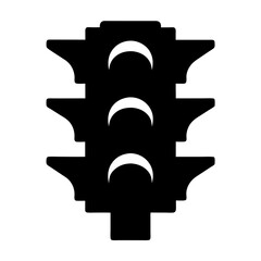 Poster - Abstract black and white traffic light illustration with inverted color circles