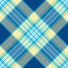 Poster - Classic plaid pattern with shades of blue and cream. A versatile background for designs, textiles, or fashion. Can be used for branding or seasonal projects.