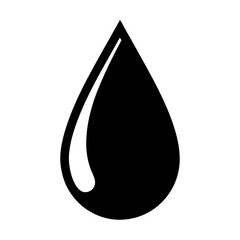 Poster - Single black droplet image on a white background signifying liquid substance