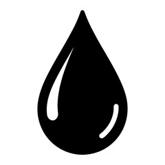 Poster - Isolated Black Water Drop Symbolizing Purity, Cleanliness, or Liquid Substance