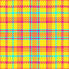 Poster - Vibrant neon plaid pattern.  A cheerful, energetic design perfect for textiles, website backgrounds, or playful branding.