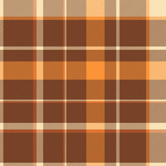 Poster - Warm plaid pattern in shades of brown, orange, and beige. Versatile texture perfect for backgrounds, textiles, and seasonal designs. Cozy, classic feel.
