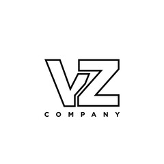 Aufkleber - Letter V and Z, VZ logo design template. Minimal monogram initial based logotype.