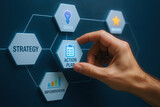 Action plan strategy goals implementation business hand planning checklist success concept management organization target progress development teamwork chart growth idea motivation vision