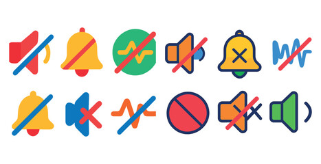 Poster - Row of icons with a red X on them. The icons are for buttons and are all turned off