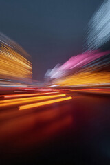 Poster - Abstract light trails create a sense of speed, motion, and dynamic energy. Perfect for conveying futuristic concepts, technology themes, or urban lifestyles.
