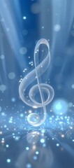 Poster - A musical note is floating in the air. The note is a C. The note is surrounded by a lot of sparkles