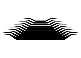 Poster - Abstract striped black pattern on white background. Modern vector design element from lines. Sporty vector background. Shape for text
