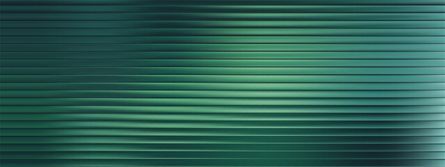 Poster - Ribbed green glass background with reeded texture and abstract gradient effect. 3D fluted patterns in blue light for premium window or podium designs. Frosted polycarbonate plates or vintage prism.