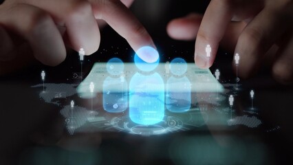 Poster - People networking, business connections, digital networking platforms, professional collaboration, and expanding opportunities through business relationship building and engagement. Muxer