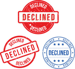 Poster - Declined Stamp Seal Typography Vector design