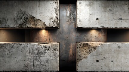 Poster - Close-up view of a textured concrete wall section.