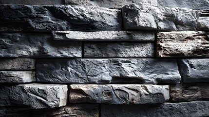 Poster - Close-up view of a decorative stone wall.