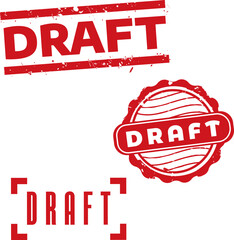 Poster - Draft Seal and Level Typography Vector design