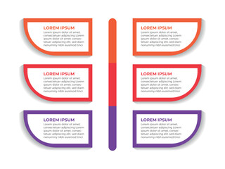 Aufkleber - Business Strategy Concept with 6 steps Infographic Design with Editable Stroke Line Icons