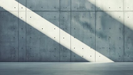 Poster - Simple Concrete Wall with Soft Light and Shadow, Ideal for Minimalist Background or Modern Architecture Theme 4k video footage
