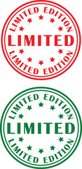Poster - Limited Edition Red and Green Round Stamp Seal Typography Vector design