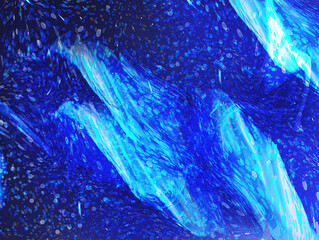 Poster - abstract blue tones with fluid lines and soft gradients