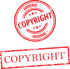 Poster - Original Copyright and Copyright Seal and Level texture with gradient Typography Vector design