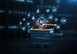 © Habibur - Ai-powered shopping cart with futuristic digital commerce and technology network