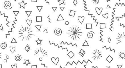 Poster - Collection of hand drawn doodle shapes and symbols isolated on transparent background