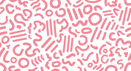 Poster - Abstract pink and grey organic shapes pattern isolated on transparent background