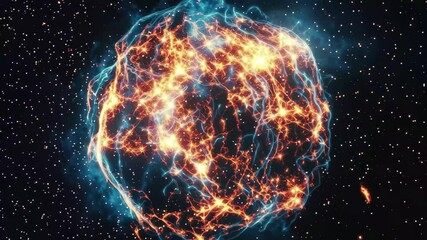 Wall Mural - supernova nebula showcasing a collapsed star moving through space, supernova nebula collapsed star f