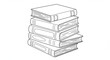 © LAB IMAGE - A simple line drawing of a stack of books, showing various book spines and covers.