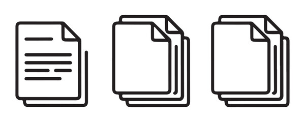 Poster - document icons. paper symbol with single and multiple page.