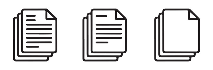 Poster - document icons. paper symbol with single and multiple page.