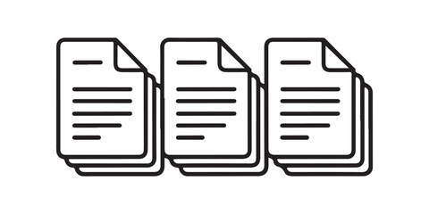 Poster - document icons. paper symbol with single and multiple page.