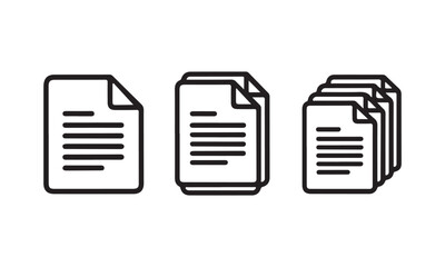 Poster - document icons. paper symbol with single and multiple page.