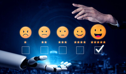 Poster - AI analyzes customer reviews with sentiment tools and virtual assistants to improve satisfaction, refine services, and enhance brand reputation. Vouch