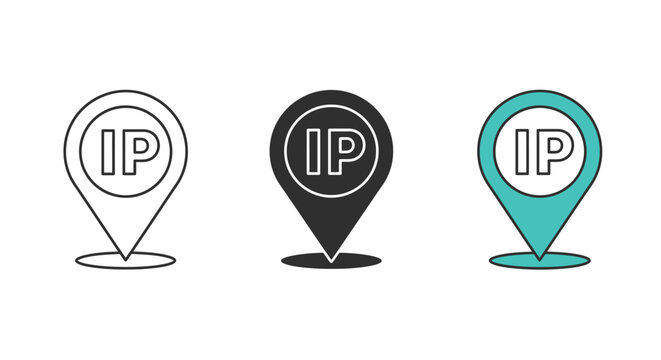 IP Address Location Pin Icon in Three Different Styles