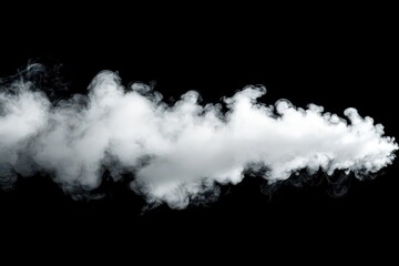 Poster - White smoke billows elegantly against a dark backdrop creating a striking visual contrast and intrigue, White smoke rising above a black background