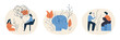 © Perfect Vector - Therapist patient mental health therapy session brain psychology counseling emotional support abstract flat vector illustration set
