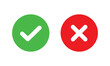 © MASUM123 - check mark icon button set. check box icon with right and wrong buttons and yes or no checkmark icons vector in green tick box and red cross