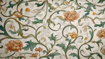  Serene Whispers: Karakusa Vine Harmony on Rice-Paper Canvas