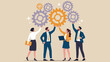 © Ghulam - Teamwork and collaboration connecting gears for success