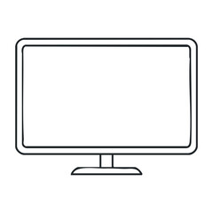 Poster - Minimalist computer monitor outline vector drawing with simple design. Vector illustration