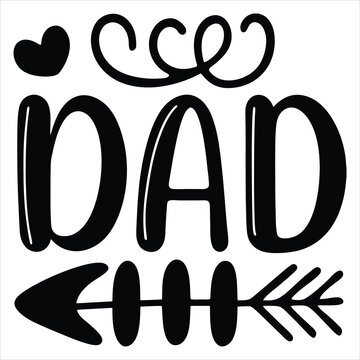 Dad - 3D writing with shadow and inspirational background