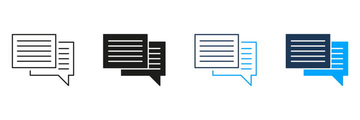 Fototapete - Chat Bubble Line And Solid Icon Set. Communication, Messaging, And Conversation Symbol Collection. Digital Interaction And Online Chatting Representation. Isolated Vector Illustration