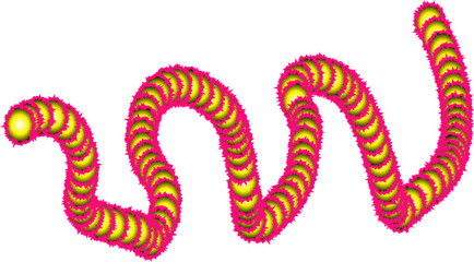 Poster - Vibrant glowing spiral with pink and yellow hues on white background